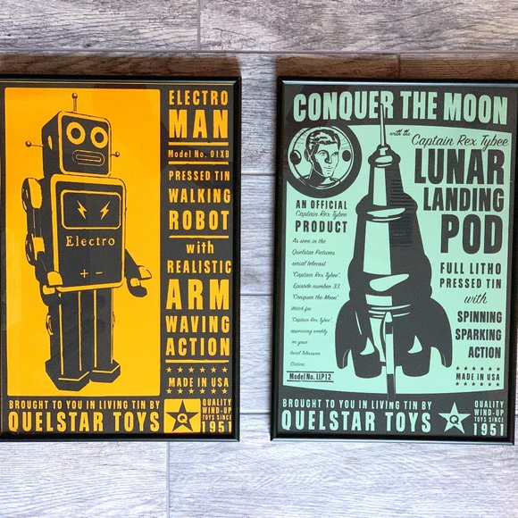 3 John W. Golden's Space Age Posters: Rocket, Robot, & Flying Saucer- SHIPS FREE - Picture 2 of 16
